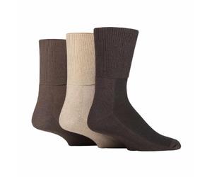 IOMI Footnurse - 3 Pack Unisex Extra Wide Bamboo Diabetic Socks | 4 Sizes | For Swollen Feet & Legs | Smooth Toe Seam | Cushioned Foot (6-8 UK, Coffee Bean)