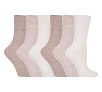 IOMI Footnurse - Ladies 6 pack loose non elastic diabetic socks with hand linked toe seams