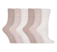 IOMI Footnurse - Ladies 6 Pair Multipack Non Elastic Diabetic Socks with Gentle Grip Wide Top 4-8