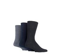 IOMI Footnurse Men’s Bamboo Diabetic Socks - 3 Pair Gentle Grip Non Binding Comfort Top, Soft Breathable Circulation Friendly Everyday Socks, UK 6-11 Black/Navy/Grey
