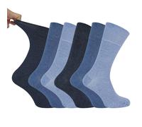 IOMI Footnurse - Mens 6 pack loose non elastic diabetic socks with hand linke...