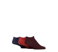 IOMI FootNurse Mens Diabetic Trainer Socks Cotton, Gentle Grip Top, Smooth Toe Seams, Plain, 6-11 & 12-14, 3 Pair (UK, Numeric, 6, 11, Regular, Regular, Burnt Orange/Sapphire Blue/Dark Burgundy)