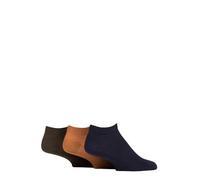 IOMI FootNurse Mens Diabetic Trainer Socks Cotton, Gentle Grip Top, Smooth Toe Seams, Plain, 6-11 & 12-14, 3 Pair (UK, Numeric, 6, 11, Regular, Regular, Ochre/Navy/Khaki)