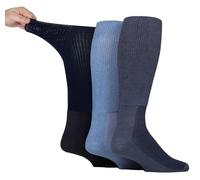 IOMI Knee High Diabetic 3 Pack Bamboo Non Elastic Socks for Swollen Feet | Long Extra Wide Non-Binding Soft Top Socks