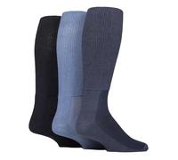 IOMI Knee High Diabetic Socks 3 Pack | Bamboo Non-Elastic for Swollen Feet | Long Extra Wide Non-Binding Soft Top