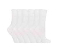 IOMI - Ladies 6 Pack Thin Extra Wide Loose Top Non Elastic Cotton Diabetic Socks