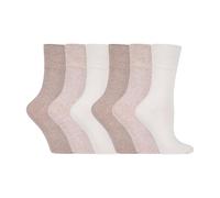 IOMI - Ladies 6 Pack Thin Extra Wide Loose Top Non Elastic Cotton Diabetic Socks