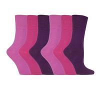 IOMI - Ladies 6 Pack Thin Extra Wide Loose Top Non Elastic Cotton Diabetic Socks