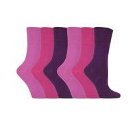 IOMI - Ladies 6 Pack Thin Extra Wide Loose Top Non Elastic Cotton Diabetic Socks