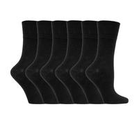 IOMI - Ladies 6 Pack Wide Loose Top Non Elastic Cotton Diabetic Sock