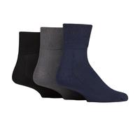 IOMI Mens 3 Pack Unisex Bamboo Diabetic Ankle Socks Soft Breathable Gentle Fit Everyday - Multicolour