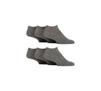 IOMI 6 Pairs Mens Diabetic Trainer Socks Cushioned Foot Wide Ankle Socks for Swollen Feet (12-14, Grey)