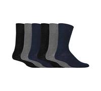 IOMI - Mens 6 Pack Thin Extra Wide Loose Top Non Elastic Cotton Diabetic Socks