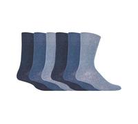 IOMI Men's 6 Pairs Cotton Non Elastic Diabetic Socks With Honeycomb Top
