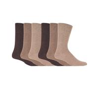 IOMI Men's 6 Pairs Cotton Non Elastic Diabetic Socks With Honeycomb Top