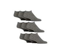 Gentle Grip 9 Pack Mens Diabetic Trainer Socks Extra Wide Socks for Swelling (UK, Numeric, 12, 14, Regular, Regular, Grey)