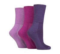 IOMI Footnurse - 3 Pack Unisex Extra Wide Bamboo Diabetic Socks | 4 Sizes | For Swollen Feet & Legs | Smooth Toe Seam | Cushioned Foot (4-8 UK, Blackberry)