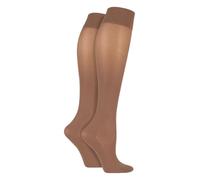 IOMI Sock Shop Footnurse - 2 Pairs of 40 Denier Graduated Compression Knee High Anti Fatigue Energising Socks for Women 4-7 uk, 37-40 eur