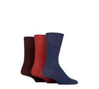IOMI SOCKSHOP Footnurse Men’s Gentle Grip Diabetic Socks, Plain Socks Sizes 6-11 &12-14 Seamless Toes Wider Cuff for Extra Comfort, 3 Pairs Burnt Orange/Sapphire Blue/Dark Burgundy 6-11