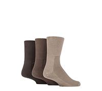 IOMI SOCKSHOP Footnurse Mens and Ladies Bamboo Cushioned Foot Diabetic Socks Pack of 3 Brown 6-8.5