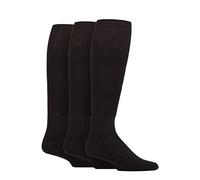 IOMI SOCKSHOP Footnurse Mens and Ladies Cushion Foot Bamboo Diabetic Knee High Socks Pack of 3 Black 4-8