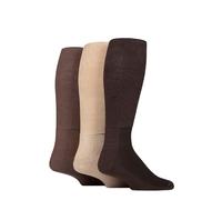 IOMI SOCKSHOP Footnurse Mens and Ladies Cushion Foot Bamboo Diabetic Knee High Socks Pack of 3 Coffee Bean 6-8.5 Unisex