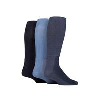 IOMI SOCKSHOP Footnurse Mens and Ladies Cushion Foot Bamboo Diabetic Knee High Socks Pack of 3 (UK, Numeric, 9, 11, Regular, Regular, Denim)