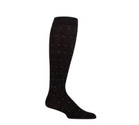 IOMI SOCKSHOP Mens Footnurse Patterned Cotton Flight and Travel Compression Socks with Smooth Toe Seams Pack of 1 in a range of sizes including 6-8.5 - 9-11 - 12-14 Black/Blue/Charcoal Squares 12-14