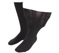IOMI Unisex Extra Wide Cotton Loose Knit Oedema Socks For Swollen Legs (UK 9-11 Black)