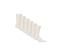 Iomi Women's 6 Pack Unisex Diabetic Slipper Socks with Grips in White | Size: 4-8 Iomi White 4-8