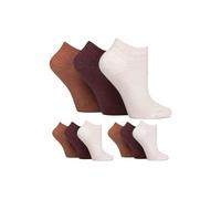 IOMI 9 Pack Womens Diabetic Trainer Socks | Wide Ankle Socks for Swollen Feet - 4-8 UK - Terracotta / Lavender Cream / Burgundy