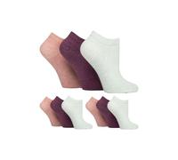 IOMI 9 Pair Multipack Ladies Diabetic Trainer Socks Loose Fitting Non Binding Ankle Socks (4-8, Pink/Mint/Raspberry)