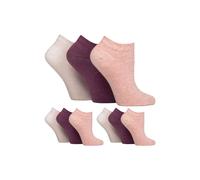 Iomi Women's 9 Pack Diabetic Trainer Socks | Wide Ankle Socks for Swollen Feet in Mid Blue | Size: 4-8 Iomi Mid Blue 4-8