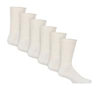 Iomi Women's 6 Pack Unisex Diabetic Slipper Socks with Grips in White | Size: 6-8 Iomi White 6-8