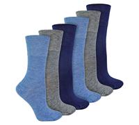 IOMI - Womens Extra Wide Seamless Diabetic Bamboo Socks 6 Pair Non Elastic Socks