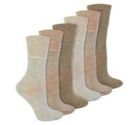 IOMI - Womens Extra Wide Seamless Diabetic Bamboo Socks 6 Pair Non Elastic Socks