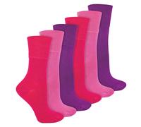 IOMI - Womens Extra Wide Seamless Diabetic Bamboo Socks 6 Pair Non Elastic Socks