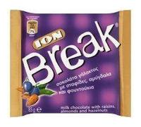 Ion Milk Chocolate Square Raisins, Almonds And Hazelnuts 85G by Ion