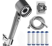 Ion Shower Drops Head Filtered Showerhead, Turbo, Shower Head with Filter - Pressure Boosting Showerhead, Adjustable Settings with Hose (1 Set) Streetwear Accessory for Men Women Casual Gift