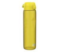 Ion8 1 Litre Water Bottle, Leak Proof, Flip Lid, Carry Handle, Rapid Hydration, Dishwasher Safe, BPA Free, Contoured Grip, Ideal for Travel, Gym & Activity, Carbon Neutral Recyclon, 32 oz, Yellow