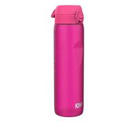 Ion8 1 Litre Water Bottle, Leak Proof, Flip Lid, Carry Handle, Rapid Hydration, Dishwasher Safe, BPA Free, Contoured Grip, Ideal for Travel, Gym & Activity, Carbon Neutral Recyclon, 32 oz, Pink