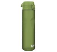 ION8 1 Litre Water Bottle, Leak Proof, Flip Lid, Carry Handle, Rapid Hydration, Dishwasher Safe, BPA Free, Contoured Grip, Ideal for Travel, Gym & Activity, Carbon Neutral Recyclon, 32 oz, Khaki Green