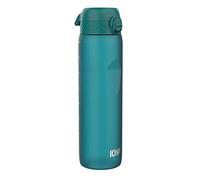 Ion8 1 Litre Water Bottle, Leak Proof, Flip Lid, Carry Handle, Rapid Hydration, Dishwasher Safe, BPA Free, Contoured Grip, Ideal for Travel, Gym & Activity, Carbon Neutral Recyclon, 32 oz, Aqua Blue