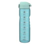 Ion8 1 Litre Water Bottle with Times to Drink, Leak Proof, Flip Lid, Carry Handle, Dishwasher Safe, BPA Free, Soft Touch Contoured Grip, Ideal for Gym, Health and Fitness, 32 oz,Clear/White