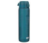 Ion8 1 Litre Water Bottle with Times to Drink, Leak Proof, Flip Lid, Carry Handle, Dishwasher Safe, BPA Free, Soft Touch Contoured Grip, Ideal for Gym, Health and Fitness, 1000ml, Deep Teal