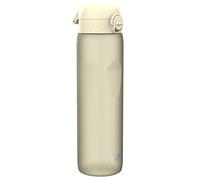Ion8 1 Litre Water Bottle with Times to Drink, Leak Proof, Flip Lid, Carry Handle, Dishwasher Safe, BPA Free, Soft Touch Contoured Grip, Ideal for Gym, Health Fitness, 32 oz, White