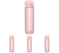 Ion8 500ml Water Bottle, BPA Free, Leakproof, Dishwasher Safe, Easy Open, Secure Lock, Clear Drinks Bottle for Boys & Girls, Small Gym Sports Drinking Water Bottle 500ml, Pastel Pink (Pack of 4)