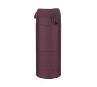 ION8 Insulated Travel Mug, Leak Proof, Triple Lock Secure, Spill-Free in Transit, Hygienic Cover, Easy-to-Clean, Perfect On-The-Go, Soft Base, Stainless Steel, BlackBerry