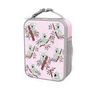 Ion8 - Koalas Design Lunch Bag, Easy Access 3-Sided Zip, Write-On Name Patch, Freshness & Insulation for 6 Hours, Elasticated Mesh Pocket for Bottles, Machine Washable, Polyester Material, Pink