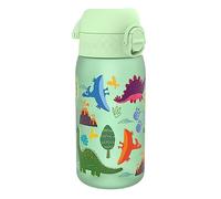 Ion8 Kids Water Bottles, 350ml/12oz, BPA Free, Leakproof, Dishwasher Safe, Easy Open, Secure Lock, Small Boys & Girls Water Bottle,Kids Drinks Bottle for Spill-free Drinking, Green, Dinosaurs